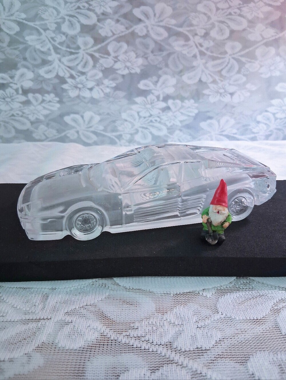 VTG Hofbauer Crystal Ferrari Testarossa Glass Car Paperweight West Germany 1980s